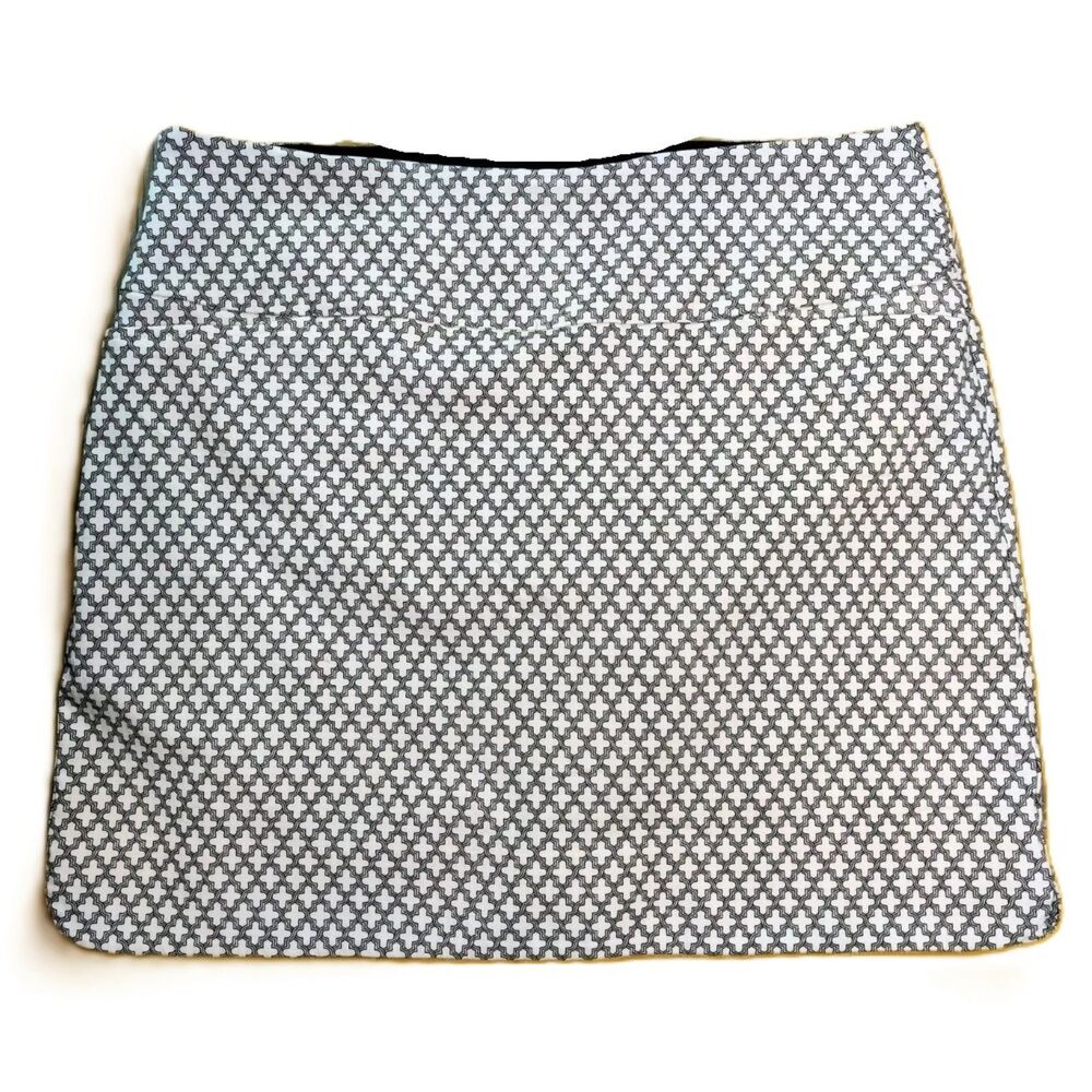 S.C.&CO Black White Geometric Print Skort Size XL Built-In Shorts